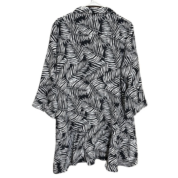 Lior Paris Womens Donna Tunic Top Navy White Sheer Tiered Button Front XL NWT - Picture 2 of 8